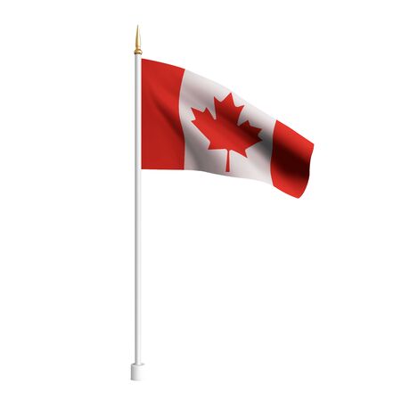Vector realistic Canada Flag. 3D waving flag textile. Template for products, advertizing, banners, leaflets, certificates and postcards. illustrationのイラスト素材