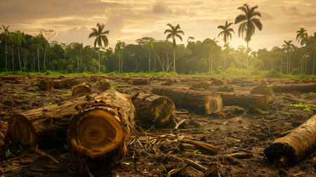 Deforestation. Stump Forest Destruction Damage Climate Trees Shangesの素材