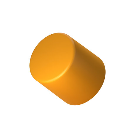 Abstract yellow 3D cylinder illustration, isolated on clean background. Perfect for infographics, digital, and print materials. Modern, realistic, and scalable vector graphic for versatile design useのイラスト素材