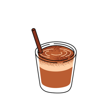 Vibrant vector illustration of a latte with whipped cream, perfect for cafes, restaurants, and coffee lovers. An excellent addition for menus, marketing materials, and decorのイラスト素材