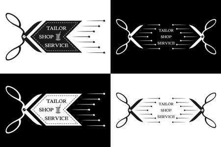 Blank, template for advertising a Tailor shop service. Repair and sewing of clothes. Men's, women's, children's clothing.のイラスト素材