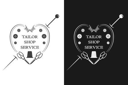 Blank, template for advertising a Tailor shop service. Repair and sewing of clothes.のイラスト素材