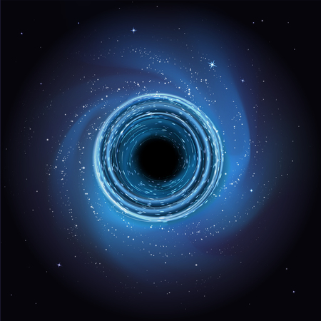 Black hole in space, abstract background. Stars, meteor, galaxy.のイラスト素材