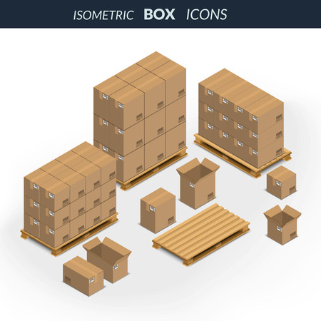 Set of icons cardboard boxesのイラスト素材