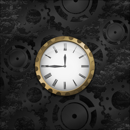 Vector illustration. Clockのイラスト素材