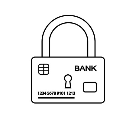 Outline icon of security of electronic, online paymentsのイラスト素材