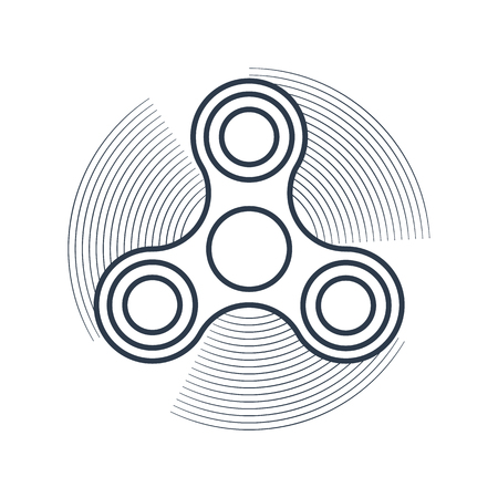 trendy toy for fun spinner for rotating fingers. Vector outline icon.のイラスト素材