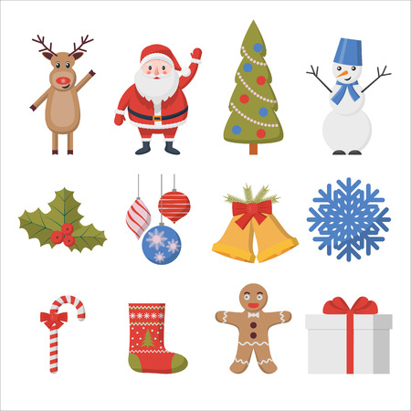 Christmas Set Of Colorful Icons.のイラスト素材