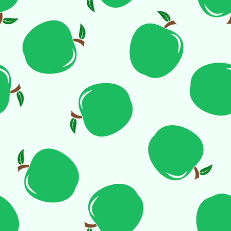 Seamless pattern from green ripe applesのイラスト素材