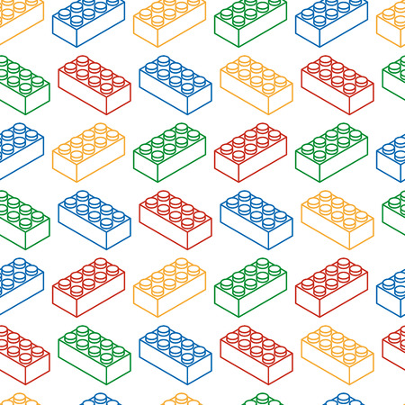 Seamless pattern from outline building blocksのイラスト素材