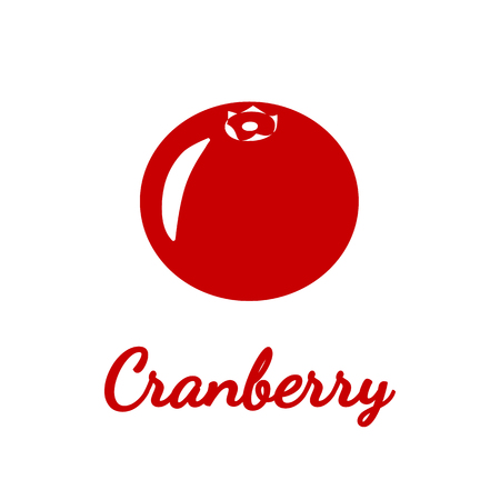 Icon of cranberries on white background. Silhouette. Vector illustration.のイラスト素材