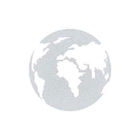Globe black dots on a white background. Planet Earth. Vector illustration.のイラスト素材