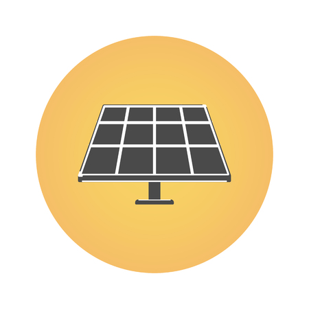 Solar panel and sun on a white background. Alternative energy. Icon in flat style.のイラスト素材