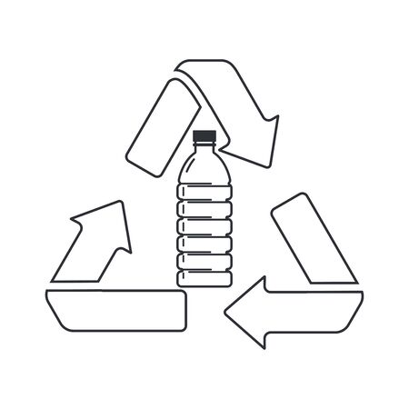 Sign recycling plastic bottles. Flat style icon.のイラスト素材