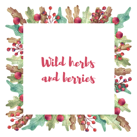 Autumn wreath, red berriesの写真素材