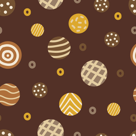 Cute seamless brown polka dot patternのイラスト素材