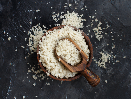 Celtic  Grey Sea Salt  in a bowl with a spoonの写真素材