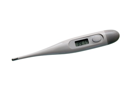 Electronic thermometer with high temperature on display  の写真素材