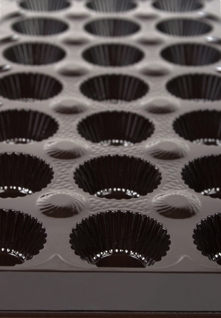  empty box of  chocolates shapes backgroundの写真素材