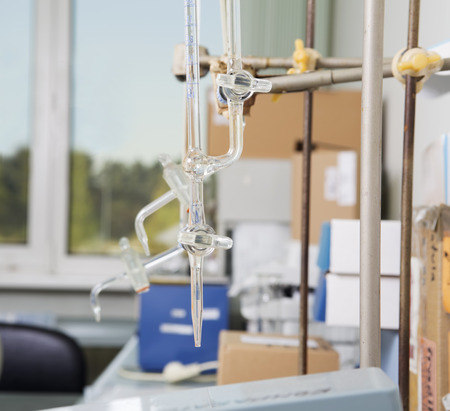 Laboratory holder for pipettes. Laboratory background.の写真素材