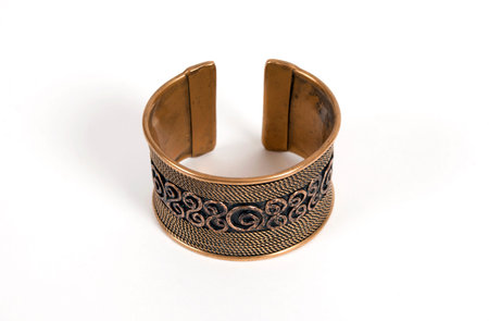 Iron fashion bracelet on a white background  の写真素材