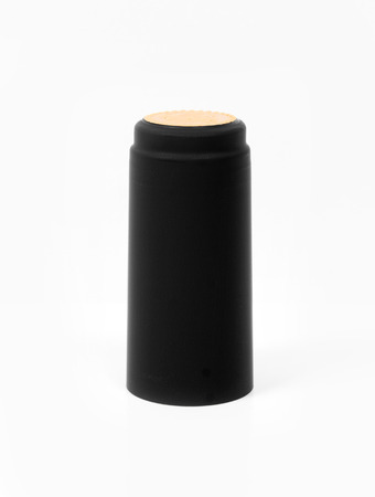 Black capsule for a wine bottleの写真素材