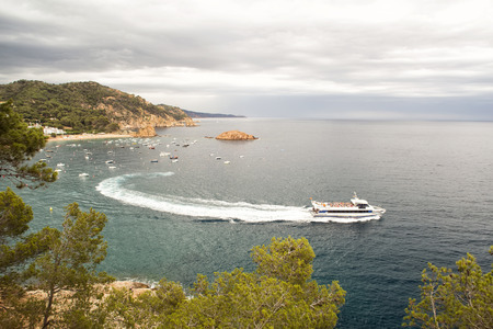 Sea boats in a bay. Europe. Spain.の写真素材