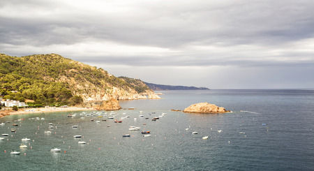Sea boats in a bay. Europe. Spain.の写真素材
