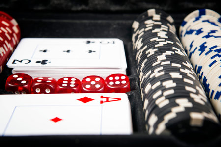 Poker cards and gambling chips background. Cards concept.