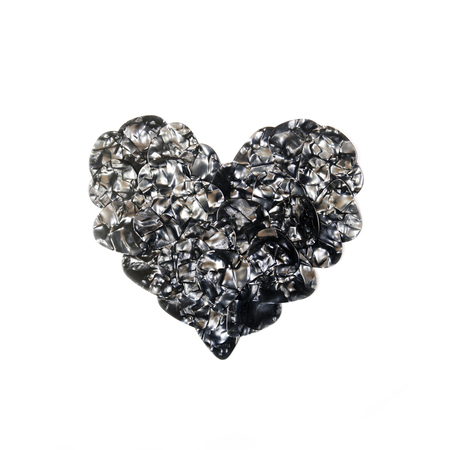 Guitar plectrums isolated on a white background.Music and Valentine's Day conceptの写真素材