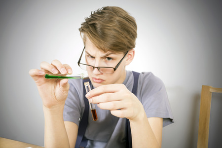 Experiences with test tubesの写真素材