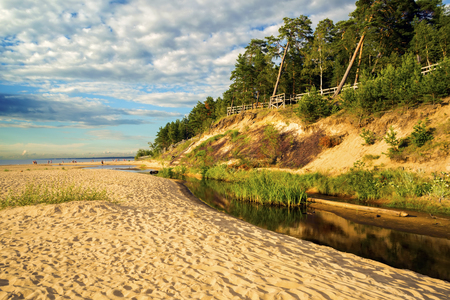 Beautiful summer landscape of the coast of the Baltic Seaの写真素材