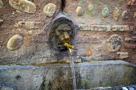 Street crane with drinking water. Perpignan, in southeastern France. の写真素材