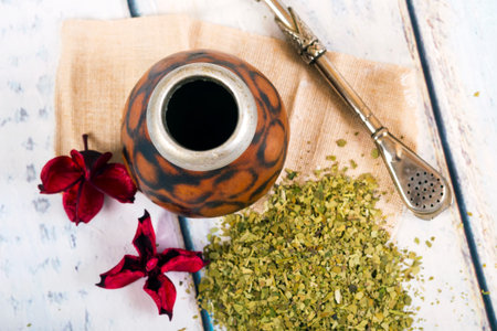 Traditional yerba mate tea popular in latin america