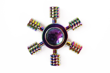 Colorfuul Fidget Spinner isolated on white backgroundの写真素材
