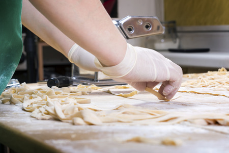 Process of production of fresh pastaの写真素材
