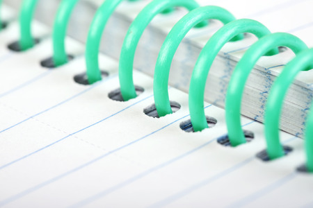 Open spiral notebook. Macro shot. Top viewの写真素材
