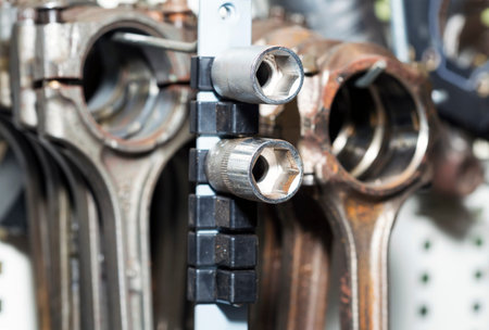 Instrument heads on the organizer.の写真素材