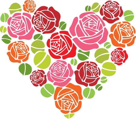 Valetntine rose heartのイラスト素材