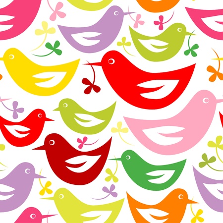 Seamless pattern with Easter birdsのイラスト素材