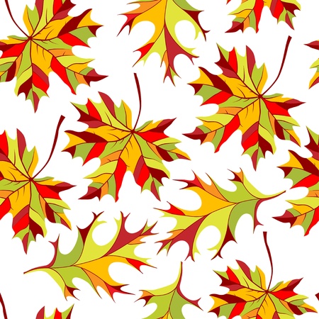 Seamless pattern with autumn leafsのイラスト素材