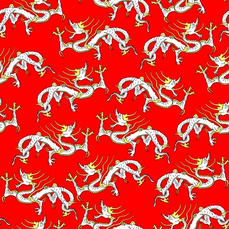 Asian dragon seamless backgroundのイラスト素材