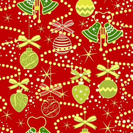 Seamless pattern background with Christmas-tree decorationのイラスト素材
