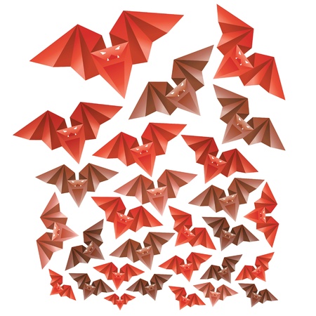 Halloweens origami batsのイラスト素材