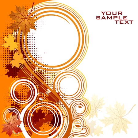 Autumnal floral background with copy spaceのイラスト素材