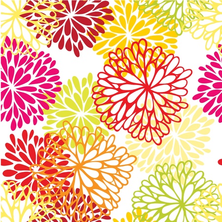 Floral seamless ornament with chrysanthemumのイラスト素材