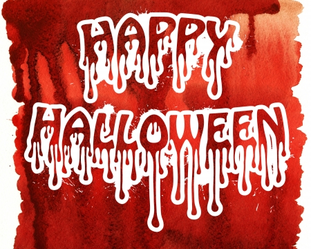 Halloween inscription, bloody text の写真素材