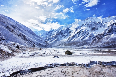 Mountain range in Langtang region, Nepalの写真素材
