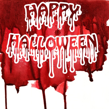Halloween inscription. Title on bloody background.の写真素材