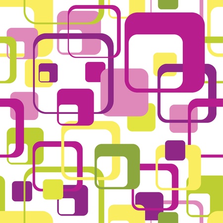 Geometrical seamless retro ornament with rounded squaresのイラスト素材